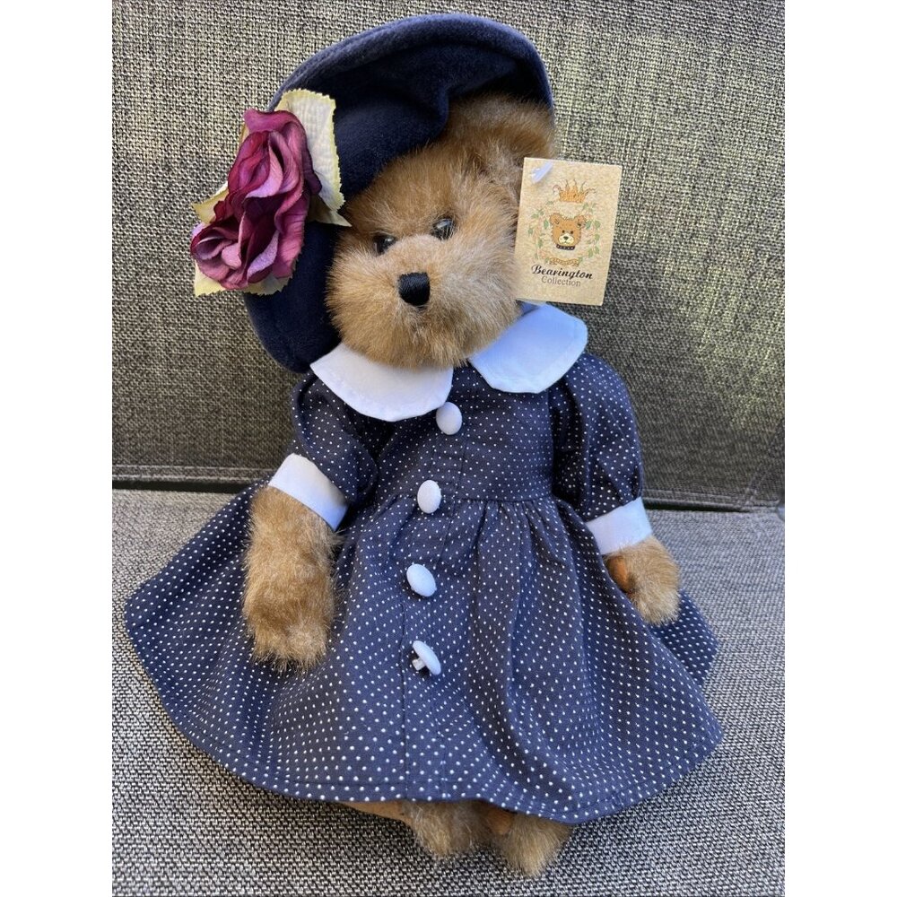 Bearington Collection Teddy bear With Flower‎ Hat Brooke #1155 Plush W/tag